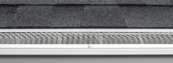 Gutter with a Valor Gutter Guard installed